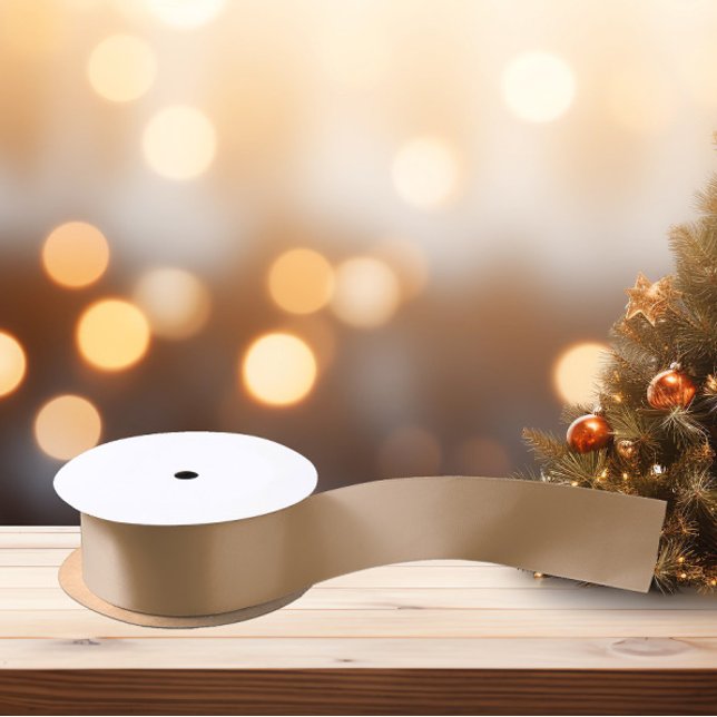 Ruban En Satin Couleurs Tendance - Beige Chaud - Solide (Créateur téléchargé)