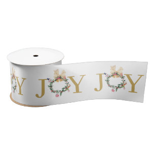 Ruban En Satin Couronne de Noël Joy salutation