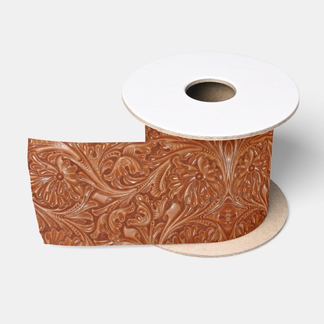 Ruban En Satin cowboy western country motif à outils cuir (Bobine)
