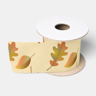 Ruban En Satin Cozy autumn maple leaves oak leaves