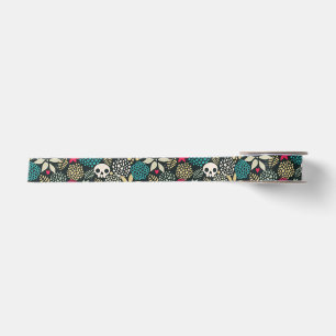 Ruban En Satin Crâne en fleurs