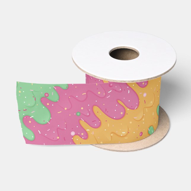Ruban En Satin Crème de glace Rainbow Sherbet (Bobine)