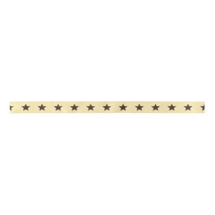 Ruban En Satin crème étoile brune
