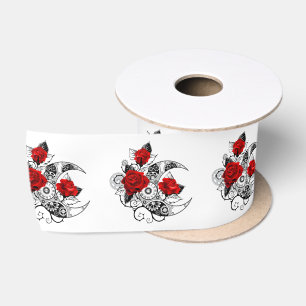 Ruban En Satin Croissant mécanique avec roses rouges