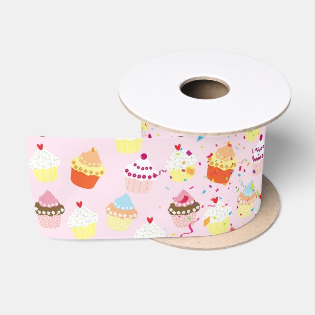 Ruban En Satin Cupcakes & Confetti Satin Ribbon (Bobine)