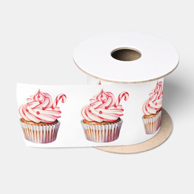 Ruban En Satin Cupcakes de Noël aux Sucres de canne (Bobine)