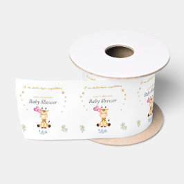Ruban En Satin Custom Name Baby Giraffe balloons Baby Shower