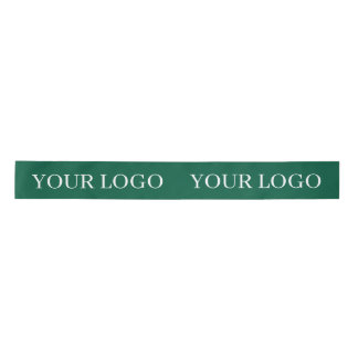 RUBAN EN SATIN CUSTOMIZED YOUR LOGO STYLISH MODERN DARK GREEN