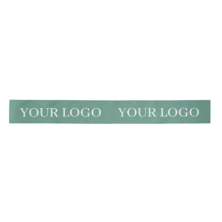 RUBAN EN SATIN CUSTOMIZED YOUR LOGO STYLISH MODERN LIGHT GREEN