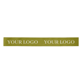 RUBAN EN SATIN CUSTOMIZED YOUR LOGO STYLISH MODERN OLIVE