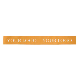 RUBAN EN SATIN CUSTOMIZED YOUR LOGO STYLISH MODERN ORANGE