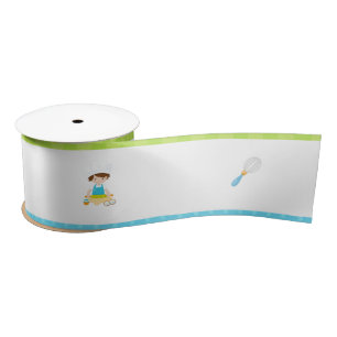 Ruban En Satin Cute Brunette Baking Garçon