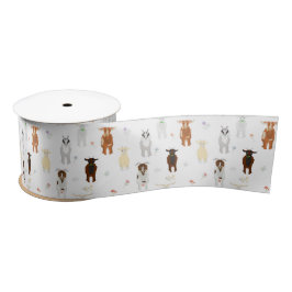 Ruban En Satin Cute Goats Farm Animals