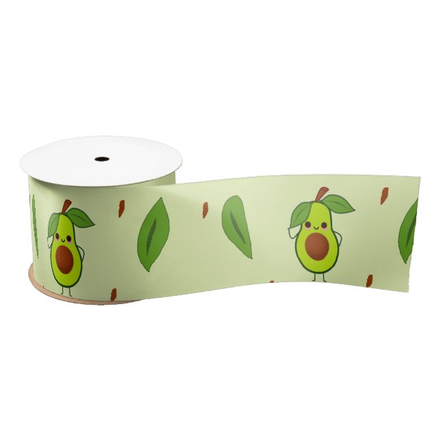 Ruban En Satin Cute kawaii avocado (Bobine)
