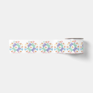 Ruban En Satin Cute Pastel Snowman Heads Seamless