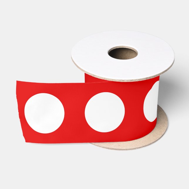 Ruban En Satin Cute Simple Red and White Polka Dots (Bobine)