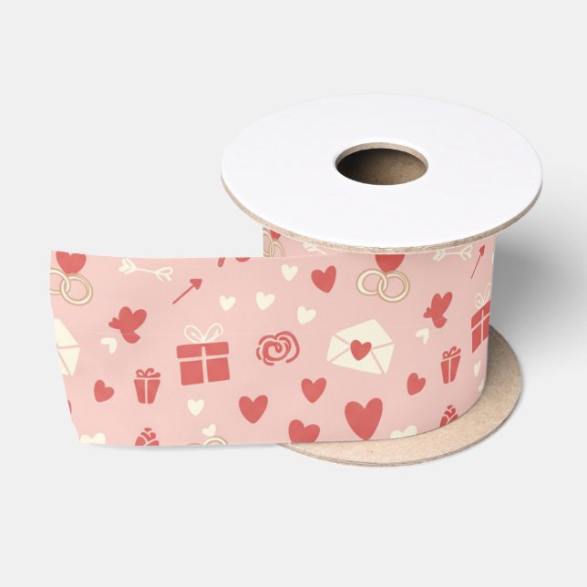 Ruban En Satin Cute Valentines Day Satin Ribbon (Bobine)