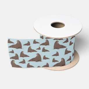 Ruban En Satin Cute Walrus Motif
