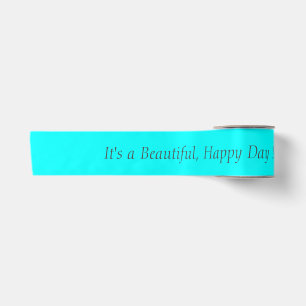 Ruban En Satin Cyan / Aqua Blue 00FFFF - Message personnalisé ou 