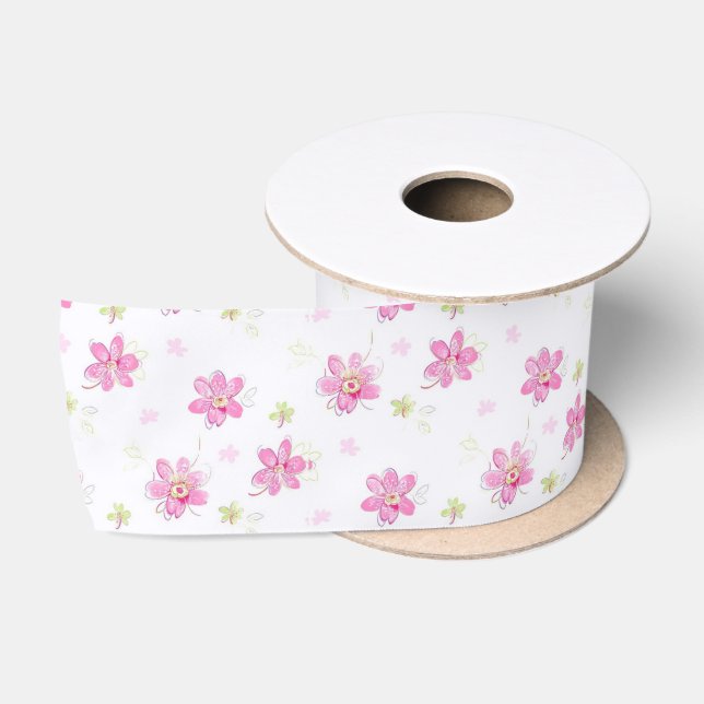 Ruban En Satin Dainty Rose Positions (Bobine)