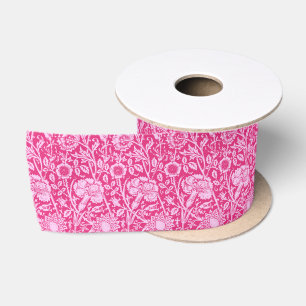 Ruban En Satin Damas carnation Art nouveau, rose Fuchsia