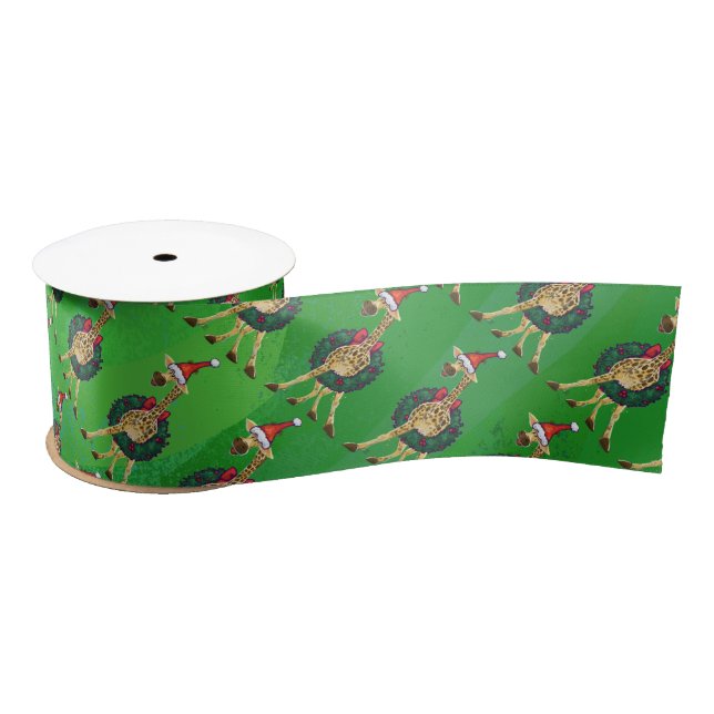 Ruban en satin de Noël Giraffe (Bobine)