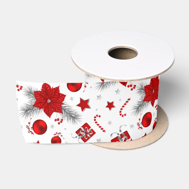 Ruban En Satin Décor de Noël motif (Bobine)