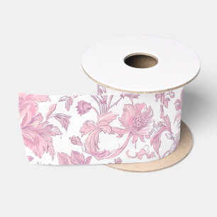 Ruban En Satin Découpage de chinoiserie rose clair