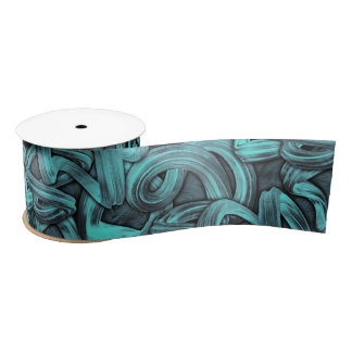 Ruban En Satin deep thought - black and teal :