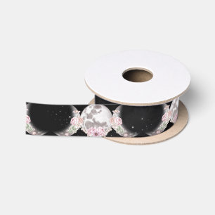 Ruban En Satin Déesse Triple Lune Floral Wicca Handfasting