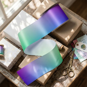 Ruban En Satin Dégradé violet et vert vif pour toutes occasions