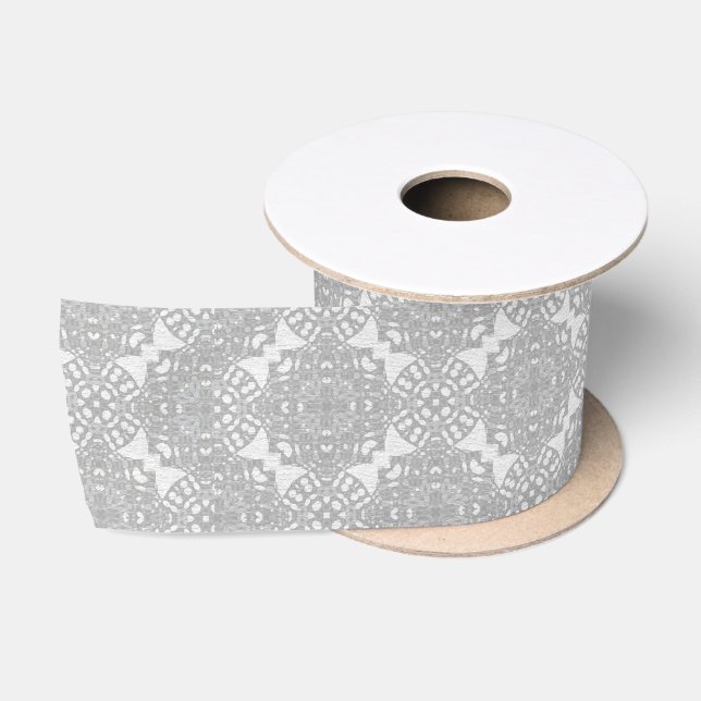 Ruban En Satin Dentelle blanche monochromatique (Bobine)