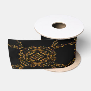Ruban En Satin Design abstrait florissant d'or