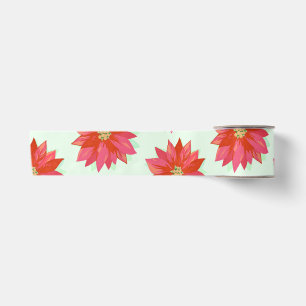 Ruban En Satin Design de Noël/vacances audacieux, poinsettia pein