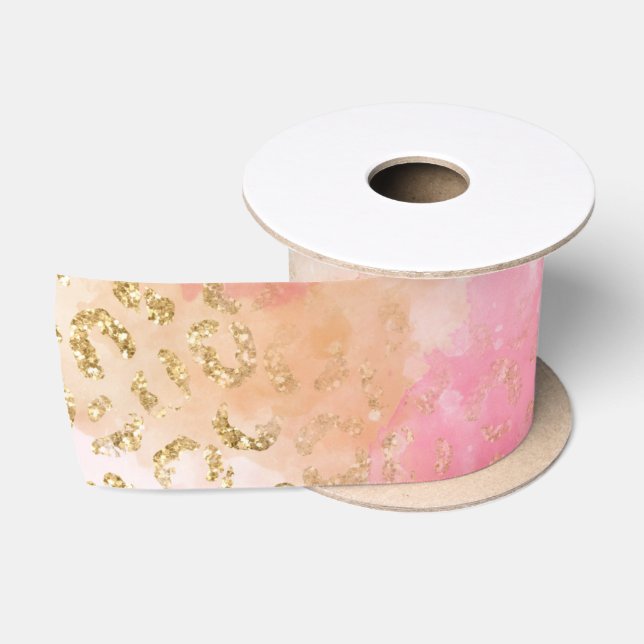Ruban En Satin Design de série de peintures léopard 13 (Bobine)