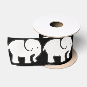 Ruban En Satin Design éléphant blanc