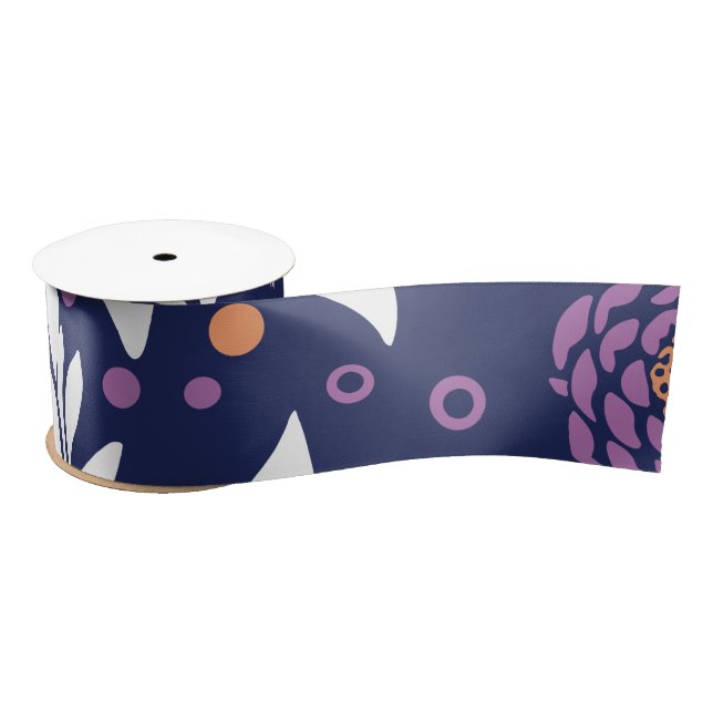 Ruban En Satin Design floral 22 (Bobine)