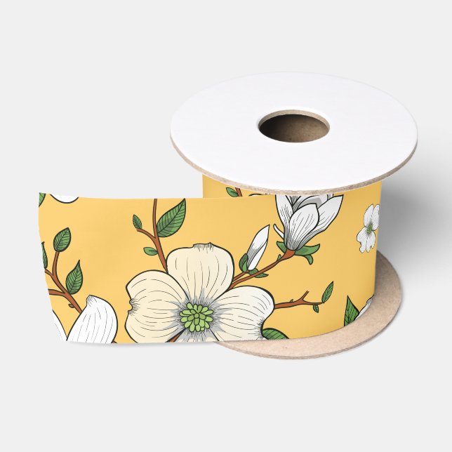 Ruban En Satin Design floral 4 (Bobine)