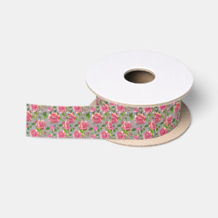 Ruban En Satin Design Rose de jardin de campagne français élégant