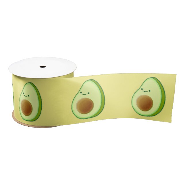 Ruban En Satin Dessin Avocado mignon (Bobine)