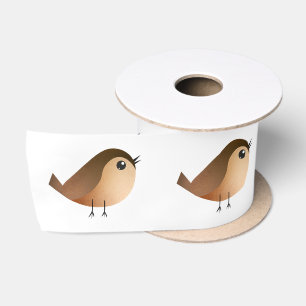 Ruban En Satin Dessin d'Oiseau de Bruant