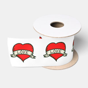 Ruban En Satin Dessin en forme de coeur