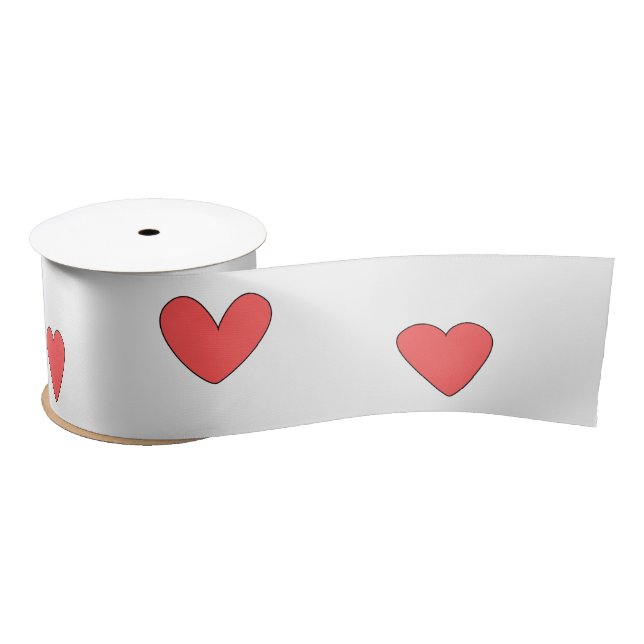 Ruban En Satin Dessins de coeur mignons (Bobine)