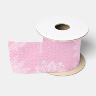 Ruban En Satin Déversement de mariage en dentelle florale rose