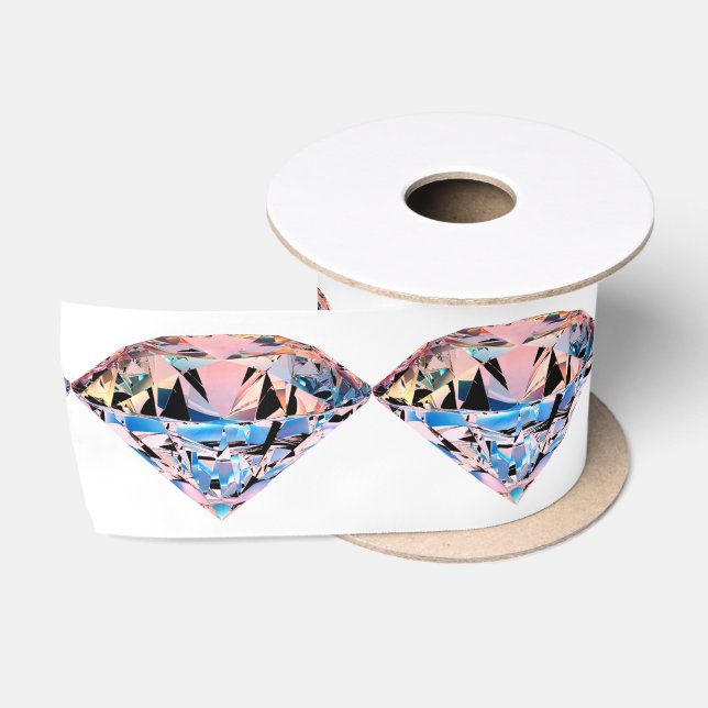 Ruban En Satin Diamant rose bleu rhinocéros jème mignon (Bobine)