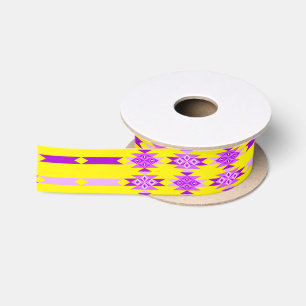 Ruban En Satin Diamants du désert de 1,5 pouce sur jaune