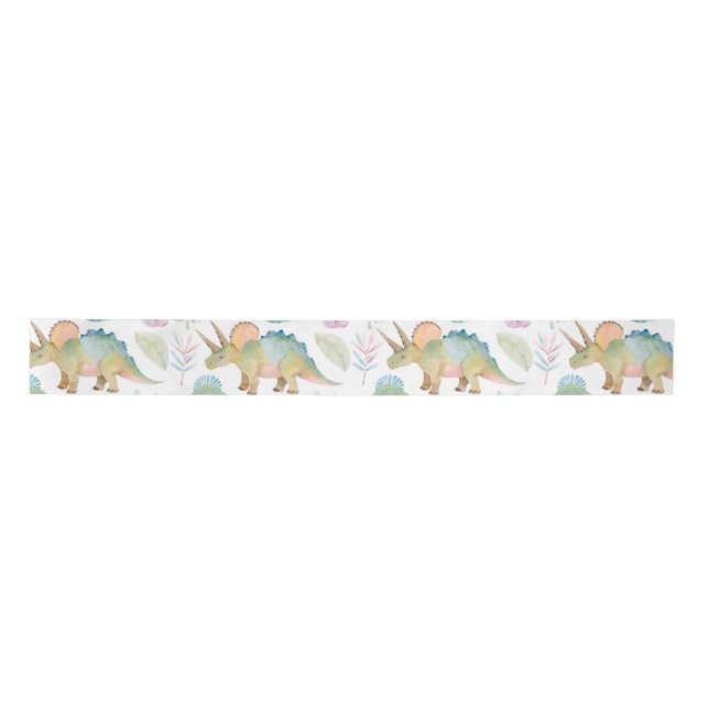 Ruban En Satin Dinosaur Triceratops Party Ribbon (Devant)