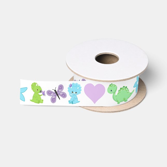 Ruban En Satin Dinosaure de baby shower (Bobine)