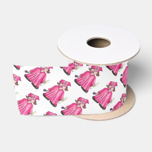 Ruban En Satin Diplôme d'études de Casquette rose