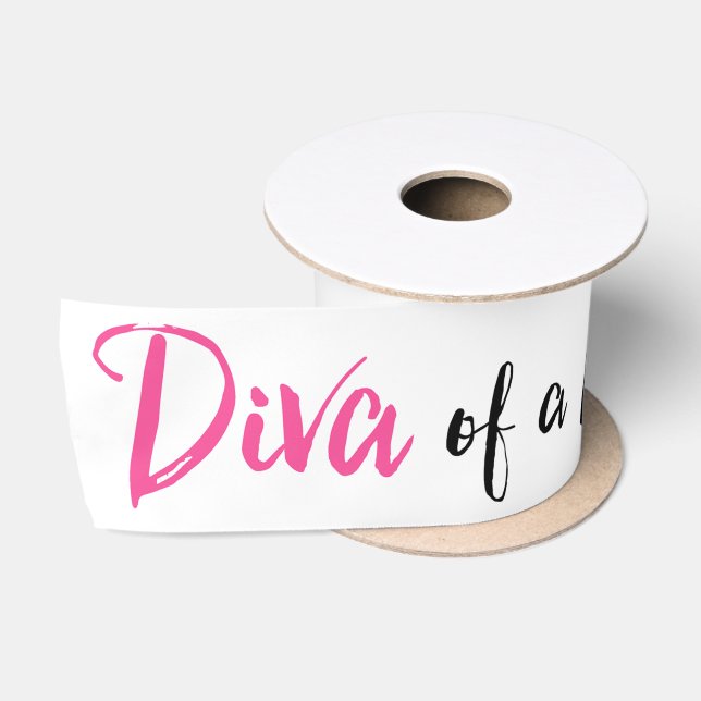 Ruban En Satin "Diva d'une mariée !" (Bobine)